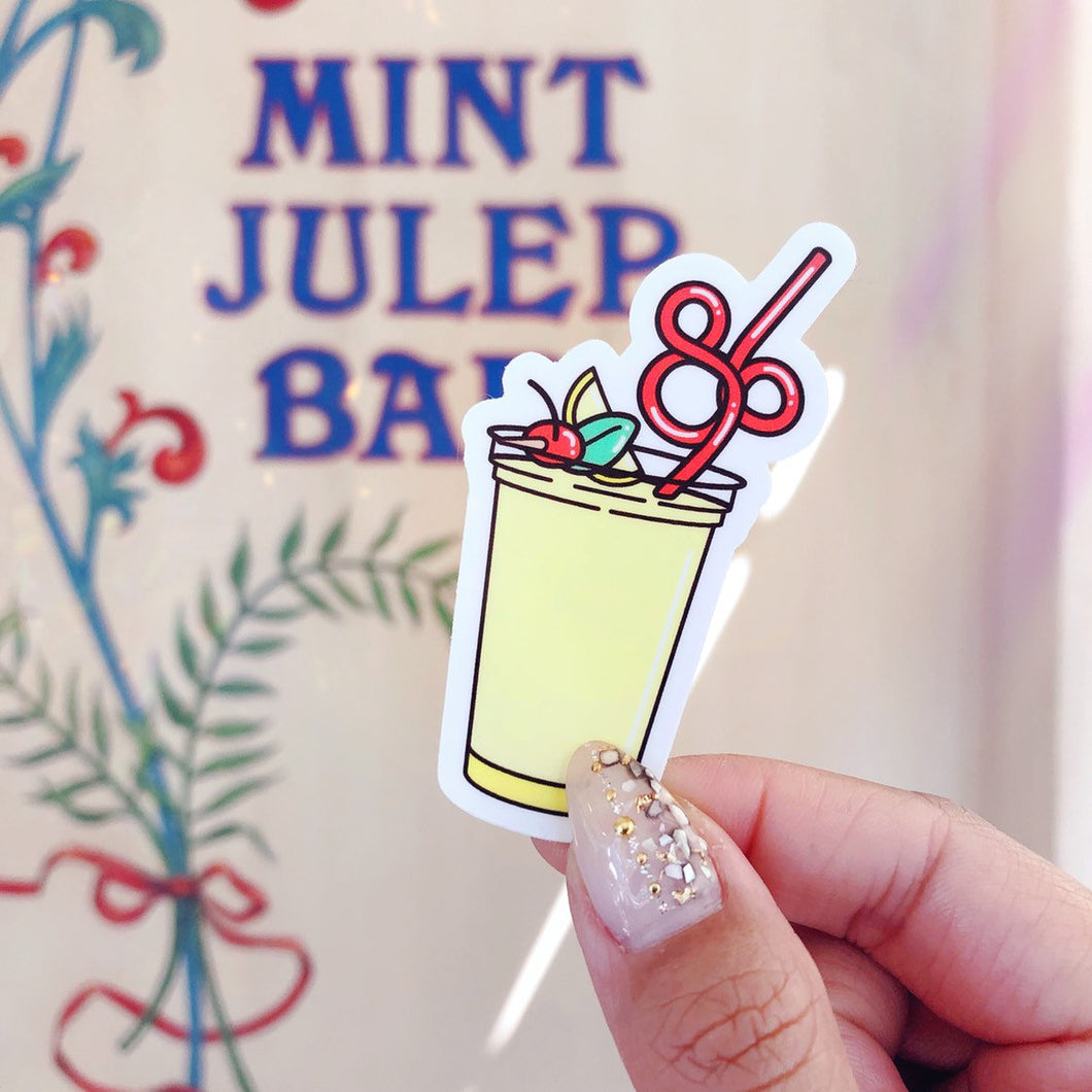 Mint Julep Mickey Straw Sticker