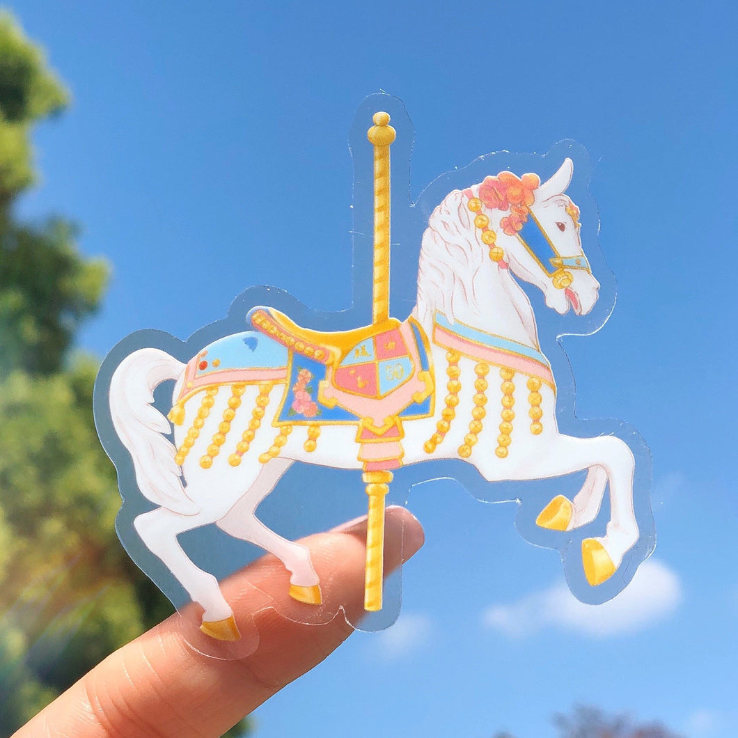 Carousel Horse Jingles Transparent Sticker