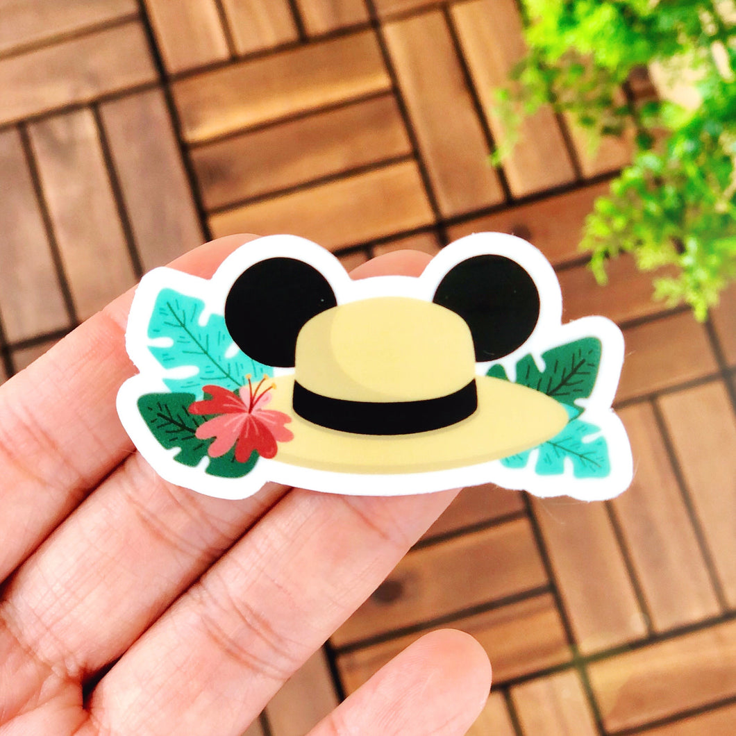Vacation Mickey Ears Boater Hat Sticker