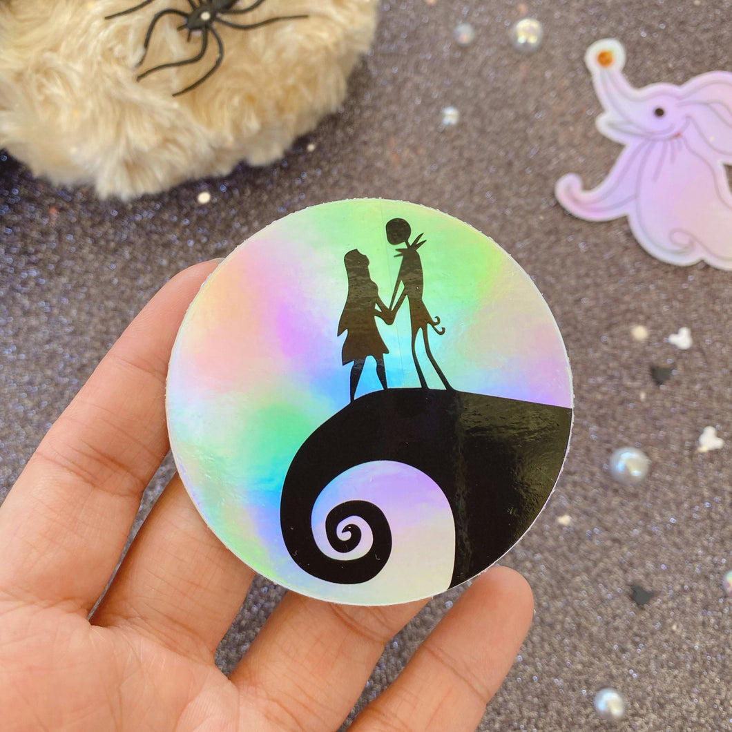 Jack & Sally Holographic Sticker