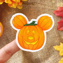 Load image into Gallery viewer, Mickey Pumpkin Transparent Halloween Sticker
