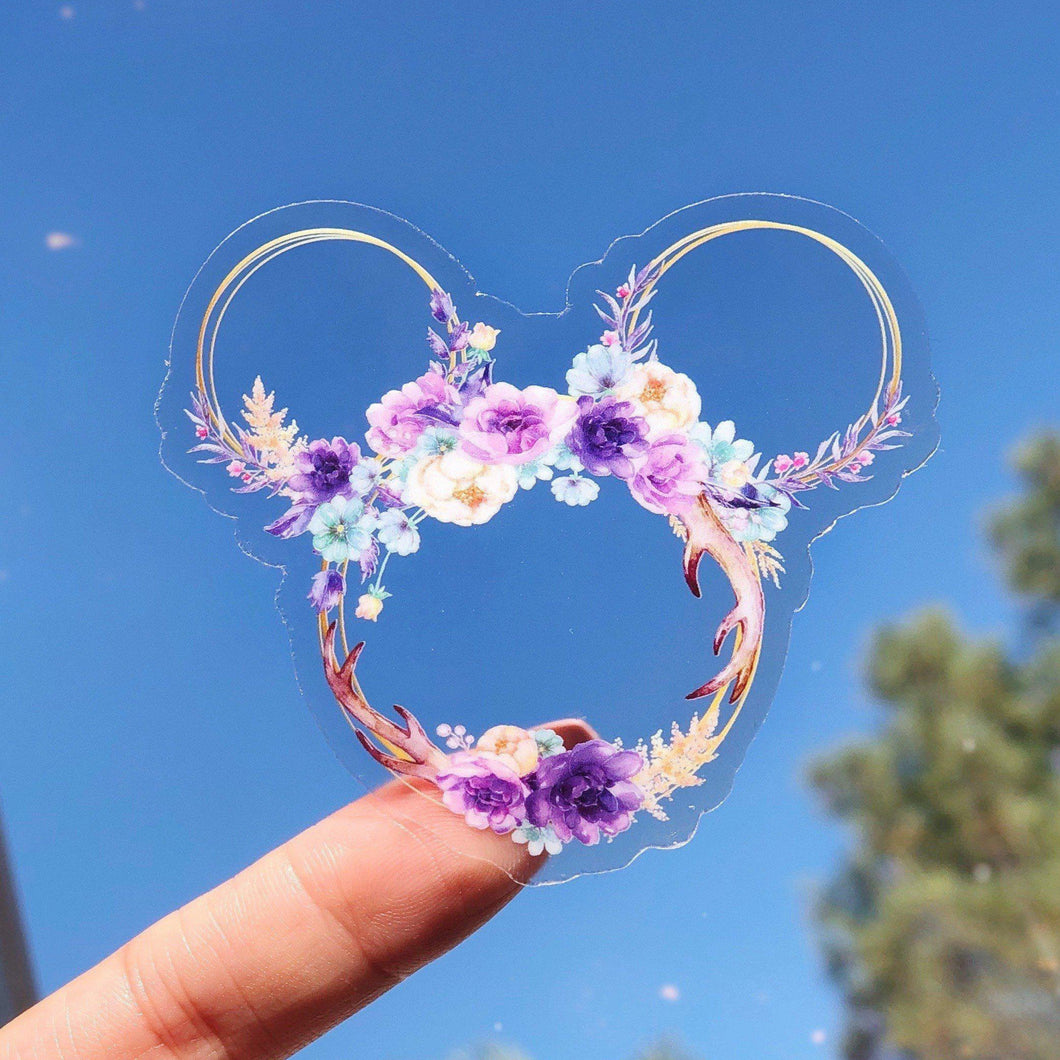 Lavender Mint Floral Wreath Transparent Sticker