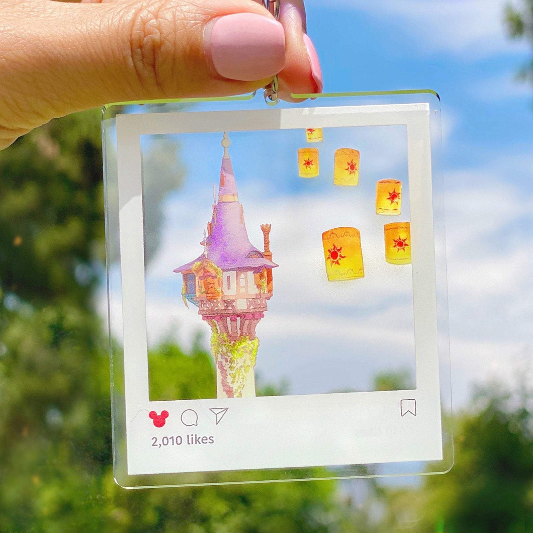 Floating Lanterns Tangled Tower Instagram Frame Acrylic Charm