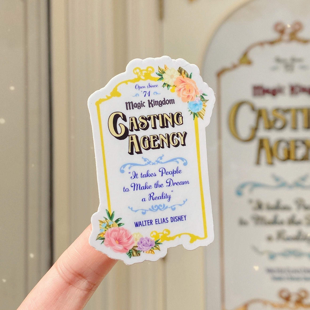 Casting Agency Door Floral Sticker