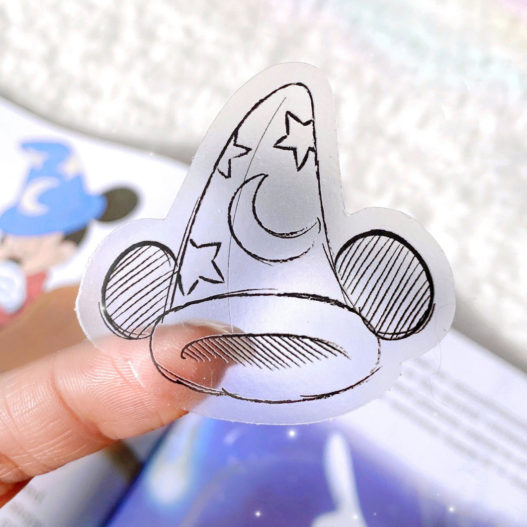 Sketch Sorcerer Hat Transparent Sticker