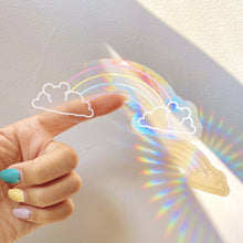 Load image into Gallery viewer, Hidden Mickey Pastel Rainbow Clouds Suncatcher
