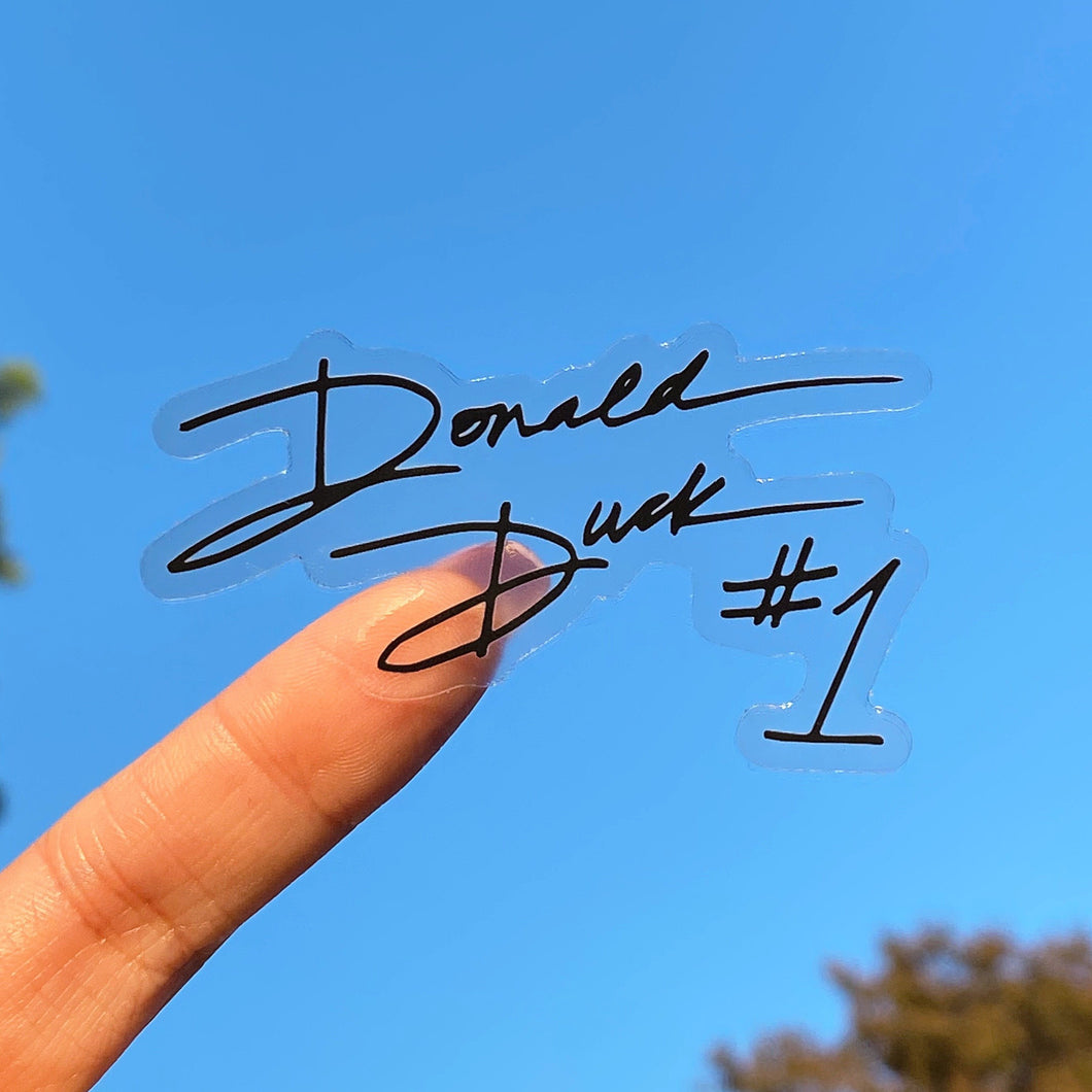 Donald Duck Autograph Transparent Sticker