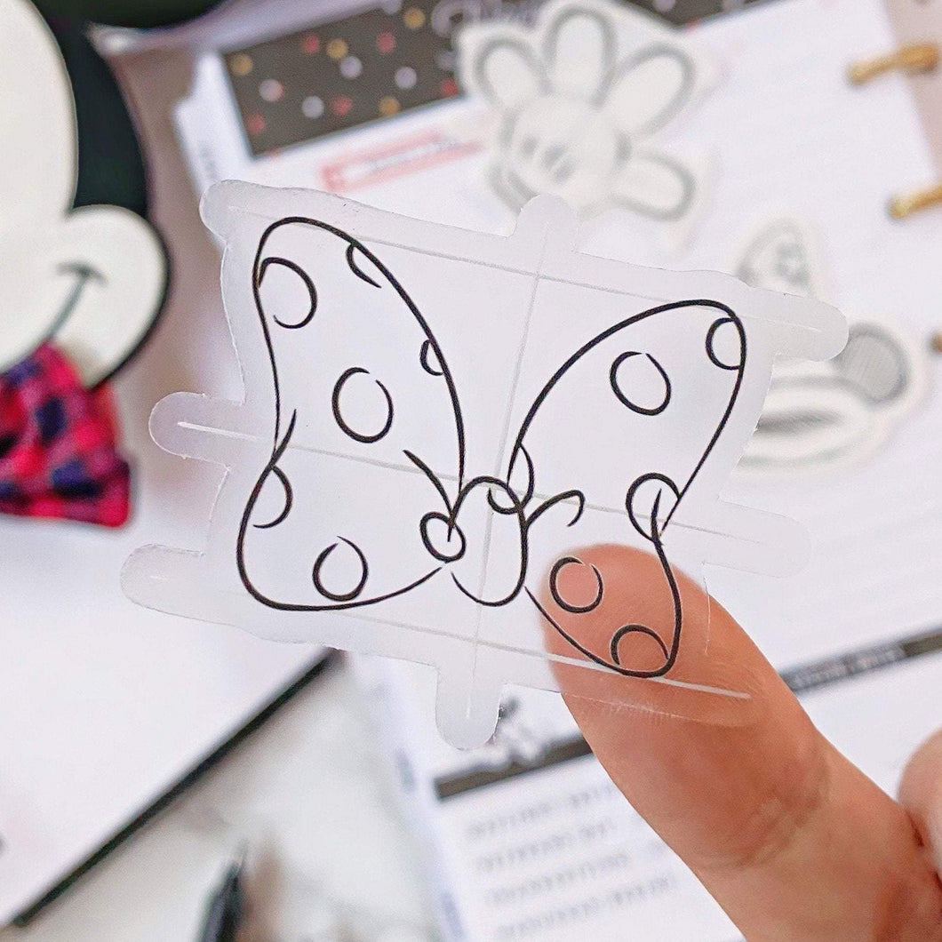 Sketch Minnie Bow Transparent Sticker