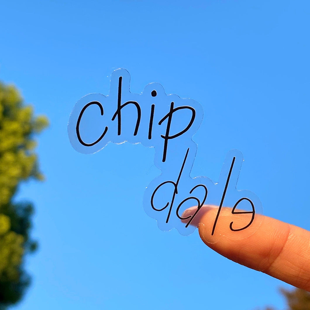 Chip and Dale Autograph Transparent Sticker