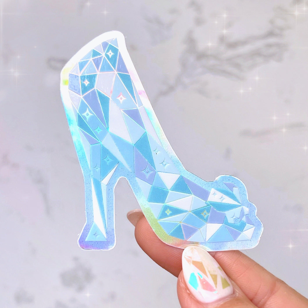 Cinderella Glass Slipper Holographic Sticker