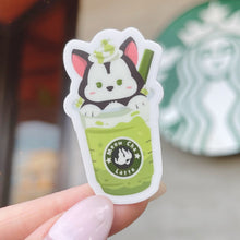 Load image into Gallery viewer, Matcha &quot;Meow Cha&quot; Latte Pinocchio Coffee Sticker
