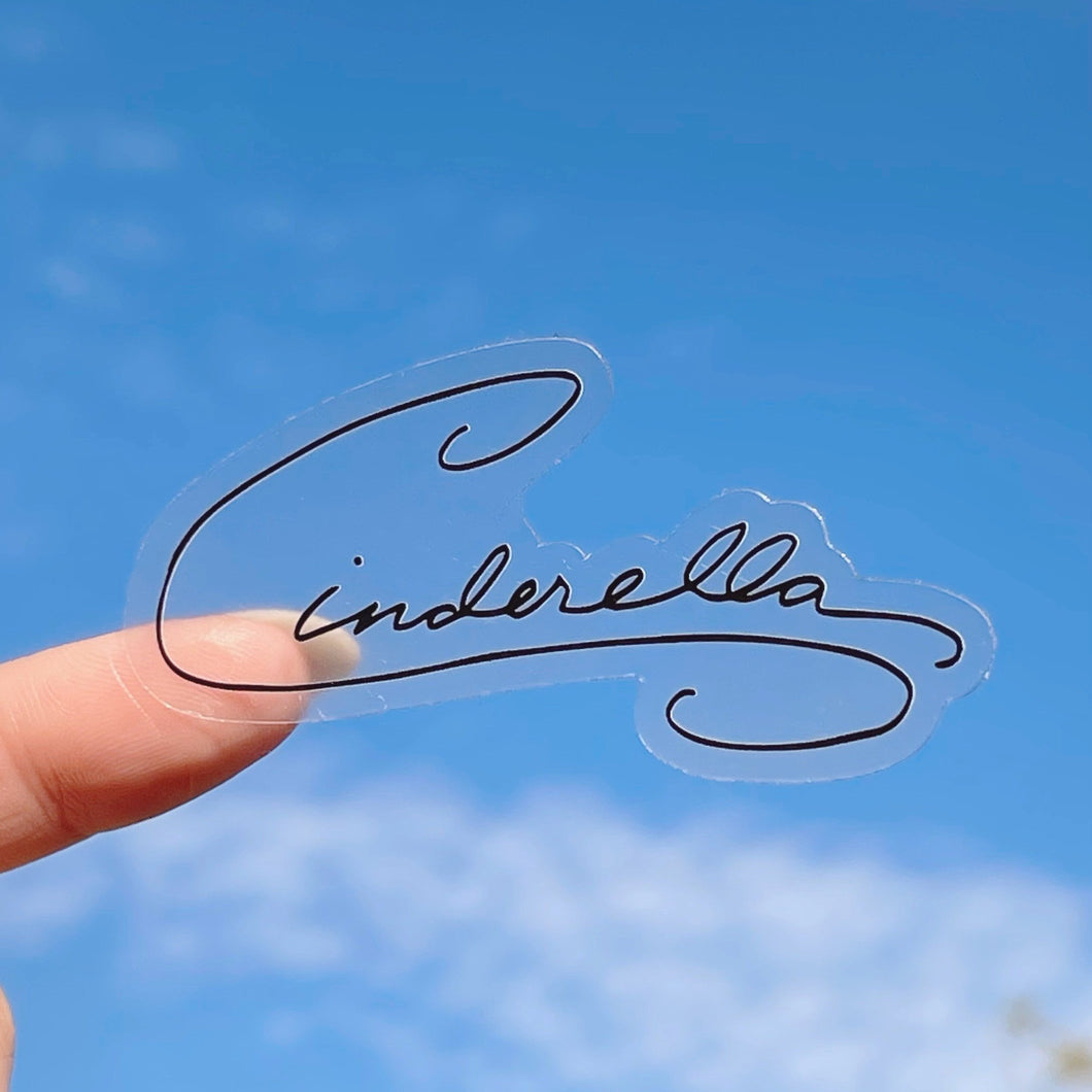 Cinderella Autograph Transparent Sticker