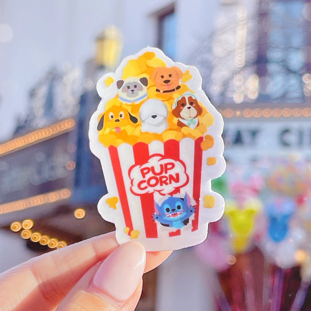 Pupcorn  Dogs Popcorn Sticker
