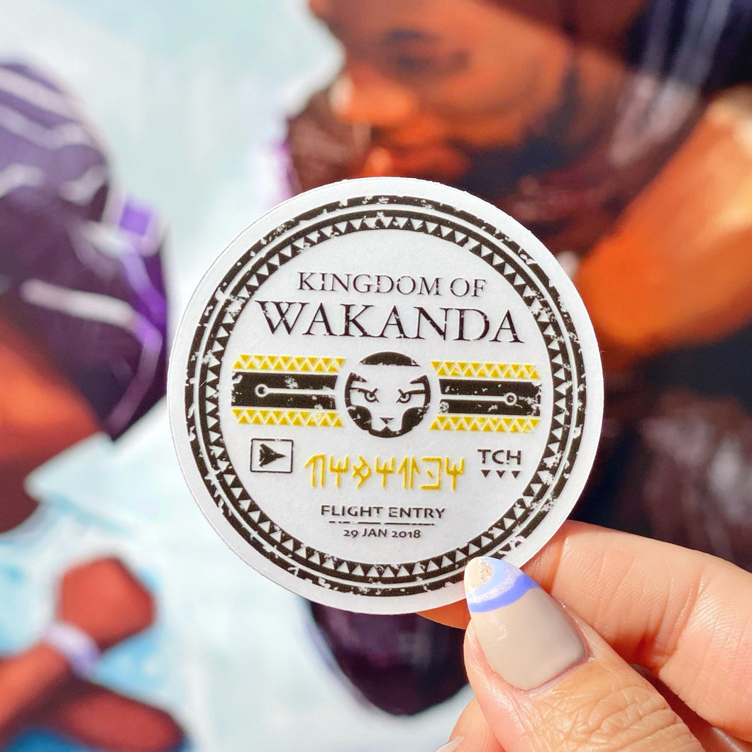 Wakanda Passport Stamp Transparent Sticker