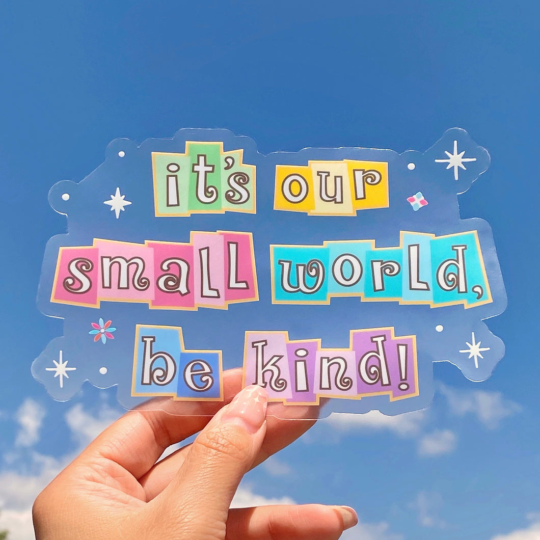 Small World Be Kind Car Decal