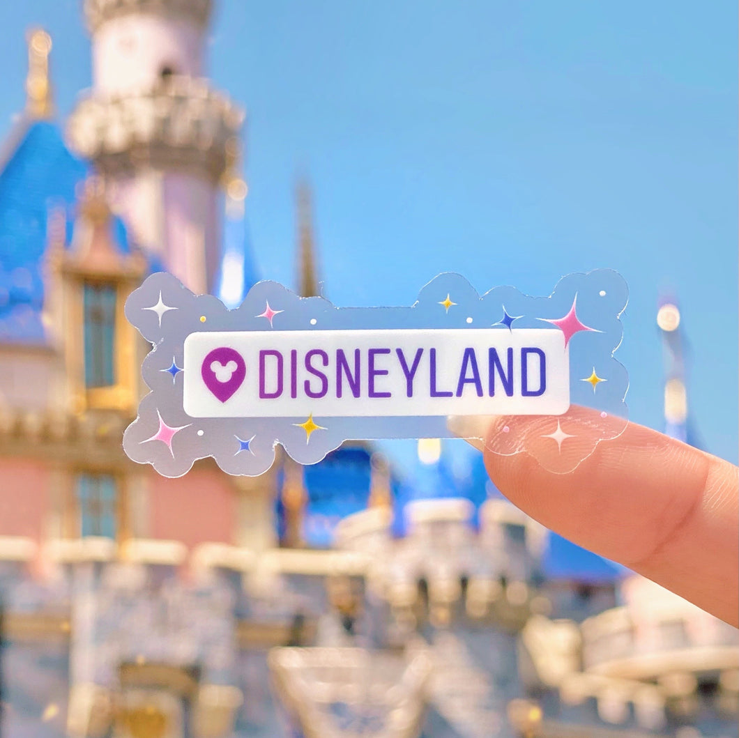 Disneyland Destination Drop Pin Transparent Sticker