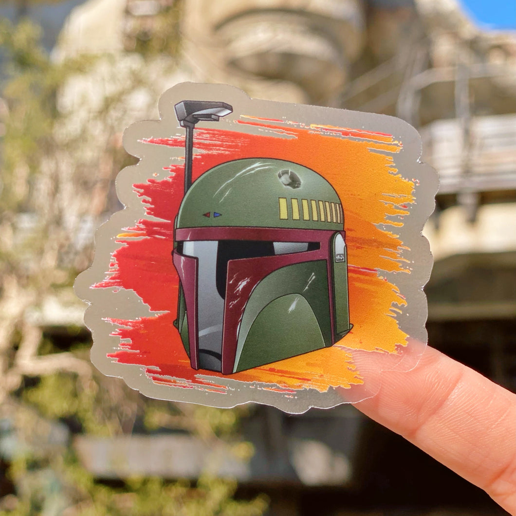 Boba Star Wars Helmet Transparent Sticker