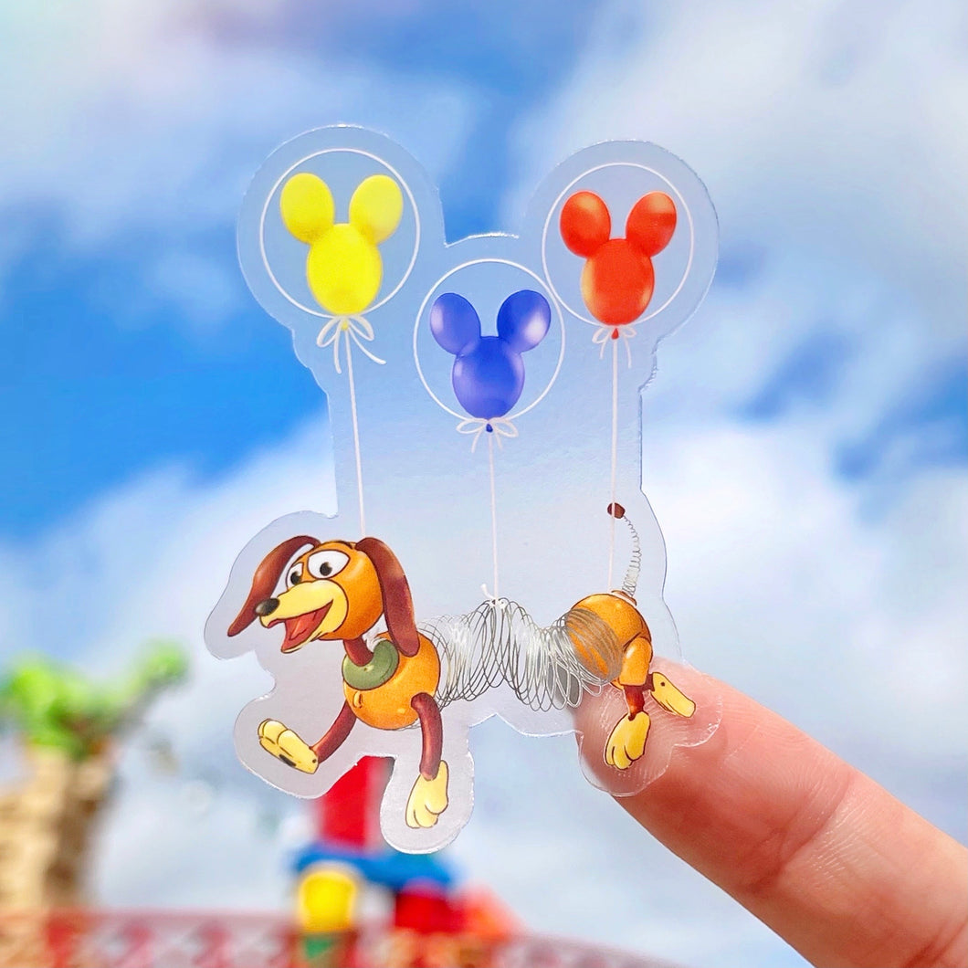Slinky Dog Mickey Balloon Transparent Sticker