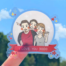 Load image into Gallery viewer, Tony Stark Family I Love You 3000 Transparent Sticker
