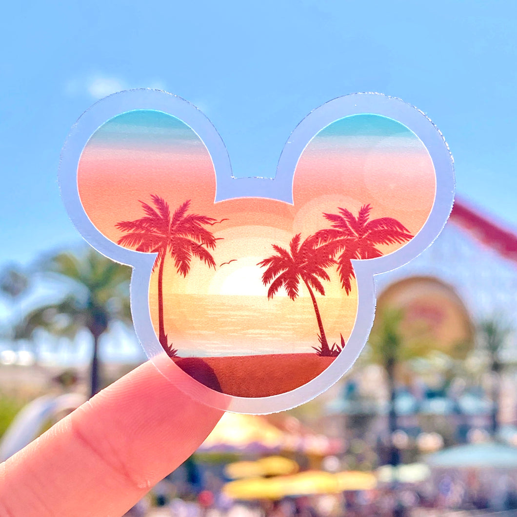 Sunset Beach Mickey Sticker