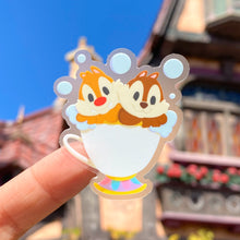 Load image into Gallery viewer, Chipmunks in a Chip Cup Transparent Sticker
