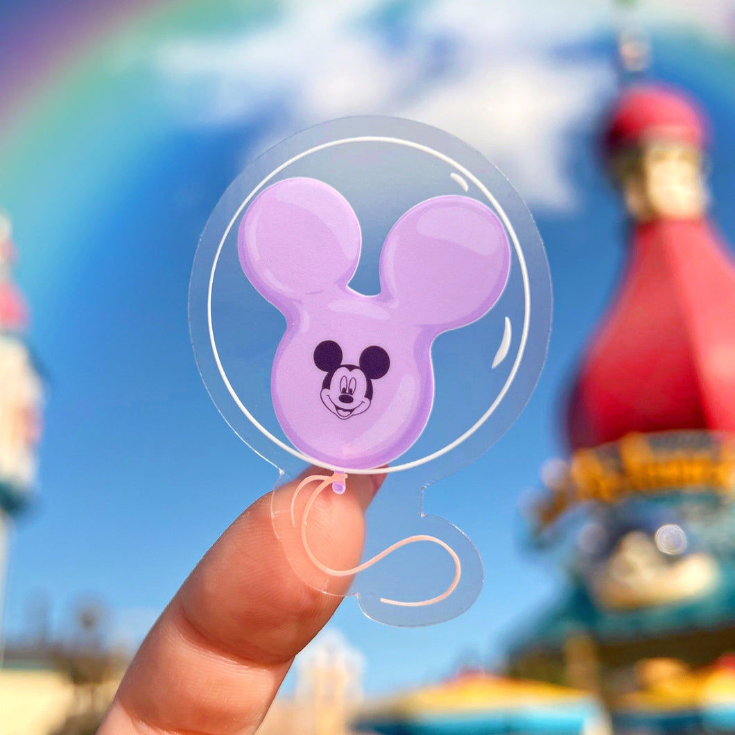 Purple Mickey Balloon Transparent Disney Sticker