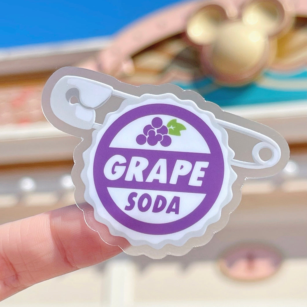 Grape Soda Pin Transparent Sticker