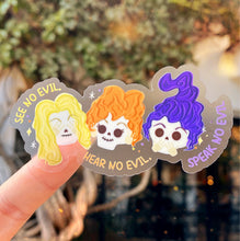 Load image into Gallery viewer, Hocus Pocus See No Evil Transparent Sticker
