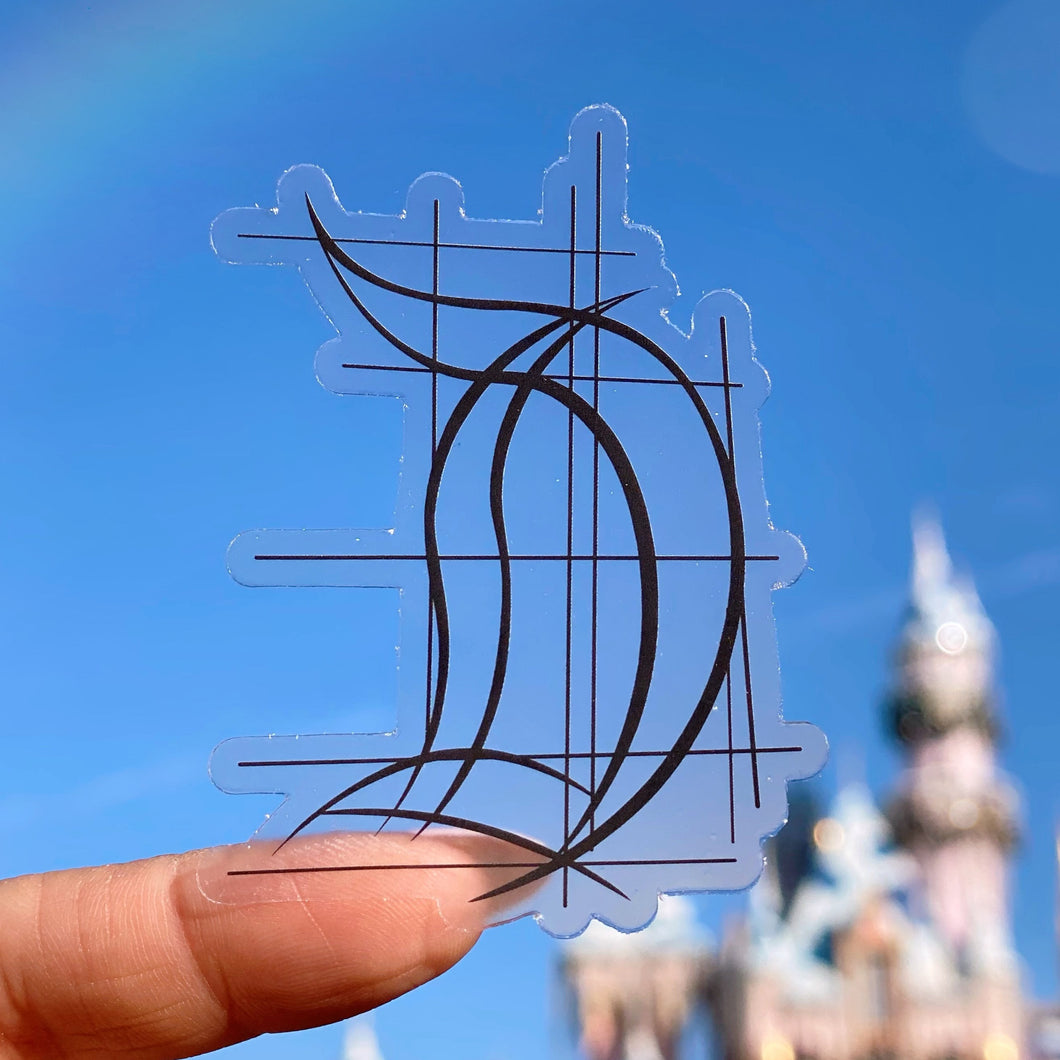 Sketch D-logo Transparent Sticker