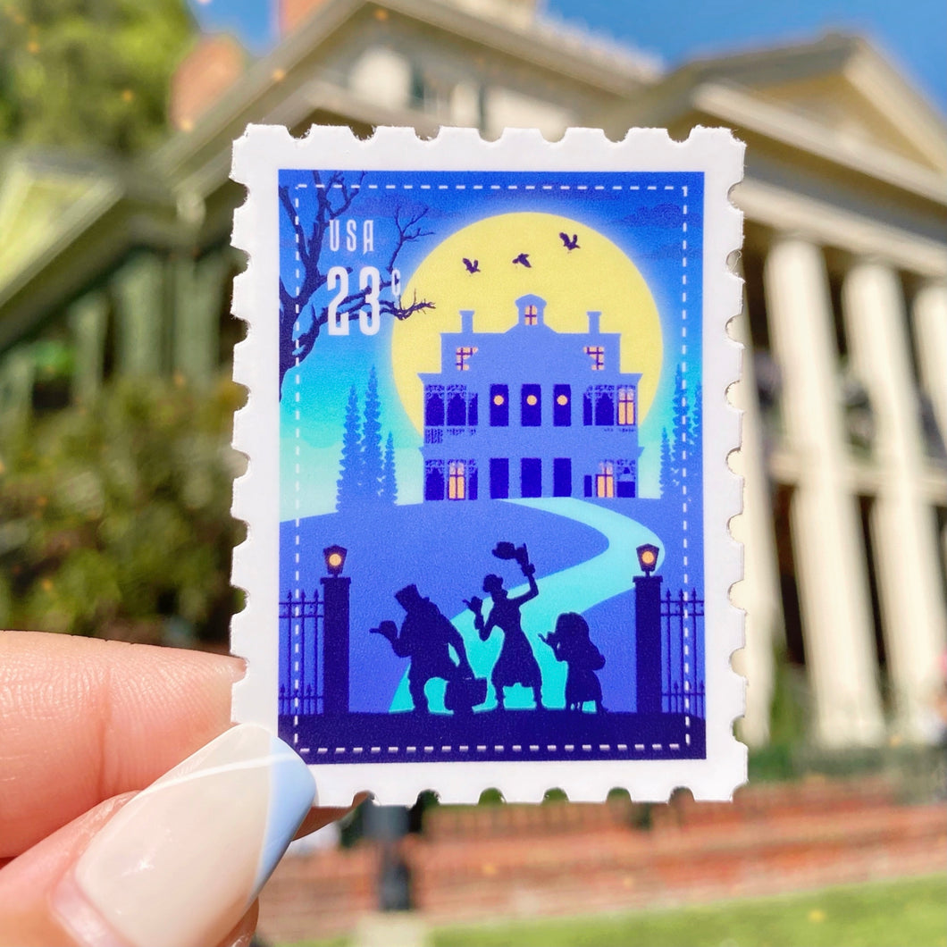 Haunted Mansion Postage Stamp Sticker