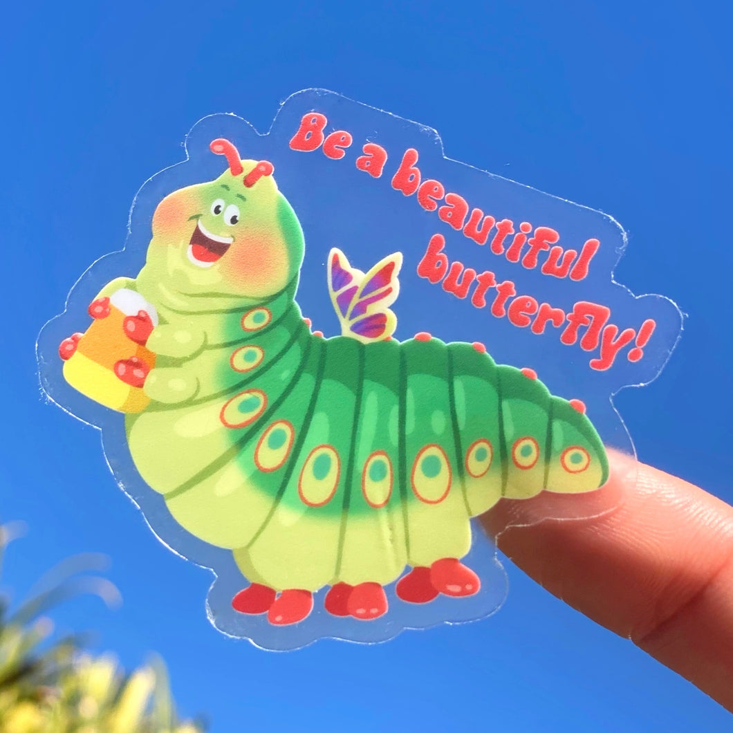 Be A Beautiful Butterfly Transparent Sticker