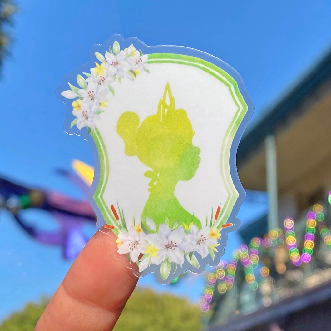 Tiana Floral Crest Transparent Sticker