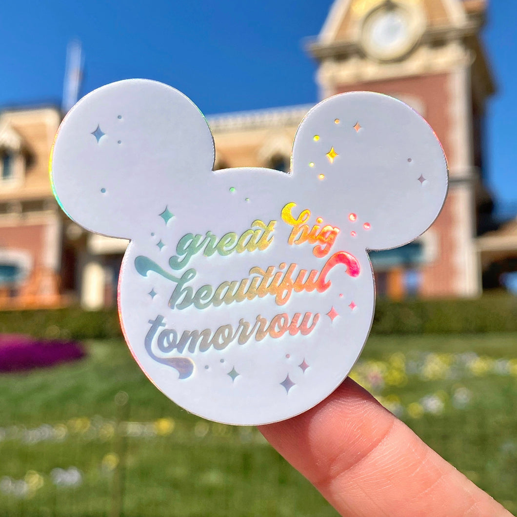 Great Big Beautiful Tomorrow Mouse Holographic Sticker
