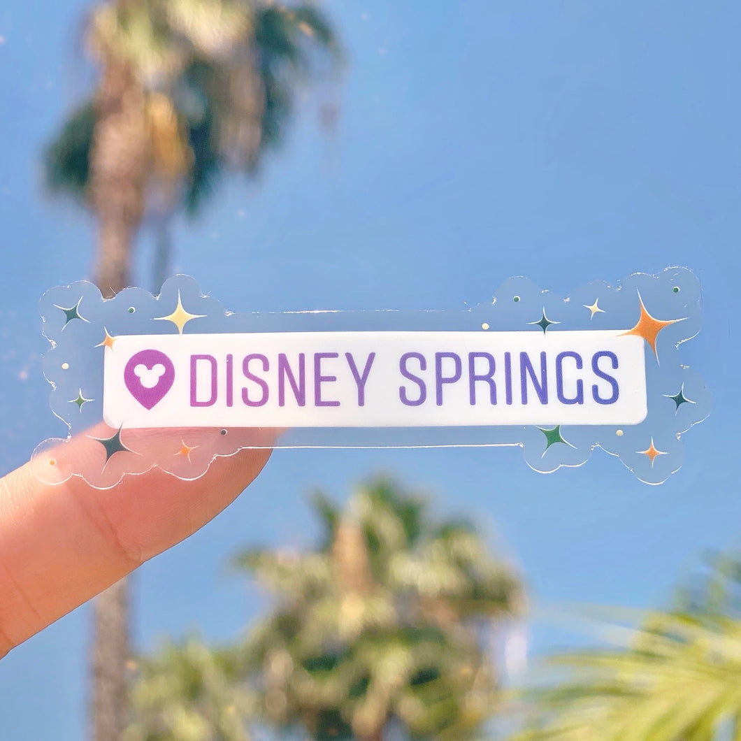 Disney Springs Destination Drop Pin Transparent Sticker