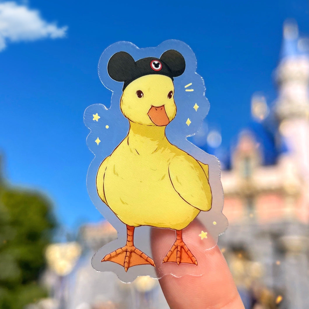 Duckling Mouseketeer Transparent Sticker