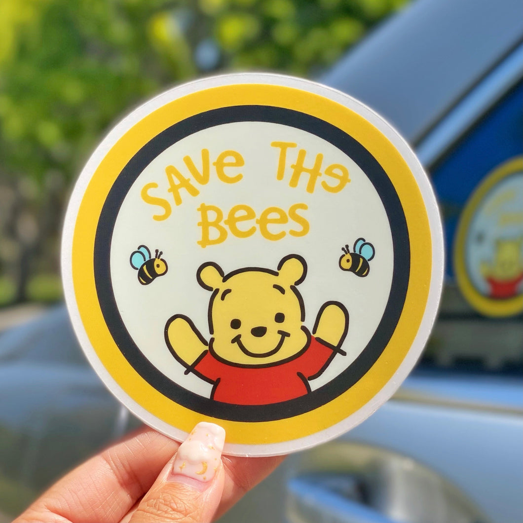 Save The Bees Pooh Car Decal