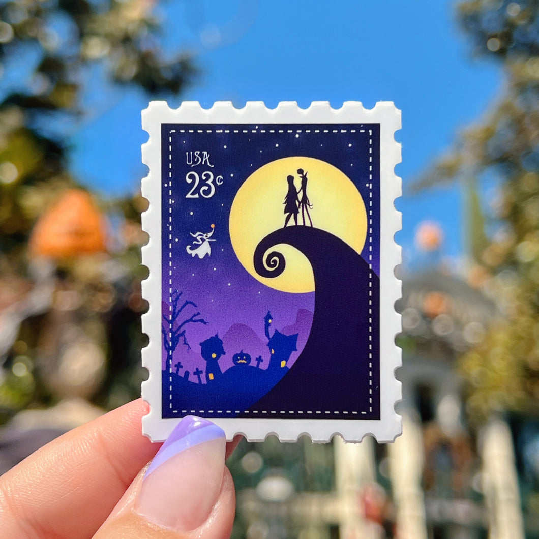 Jack & Sally Postage Stamp Sticker