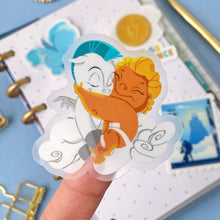 Load image into Gallery viewer, Baby Herc and Pegasus BFF Transparent Sticker
