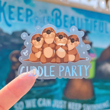Load image into Gallery viewer, Otters Cuddle Party Transparent Sticker
