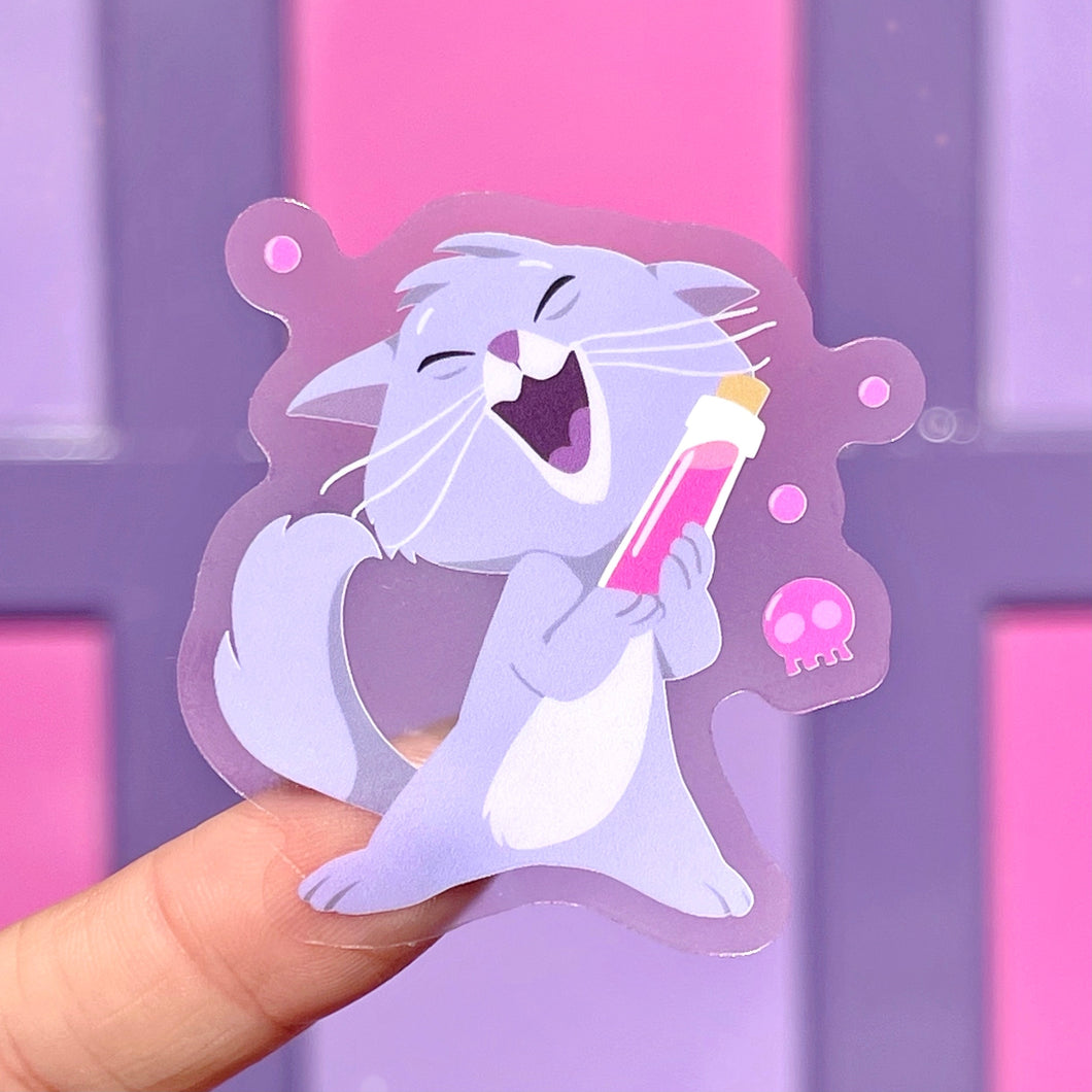 Yzma Cat Potion Transparent Sticker