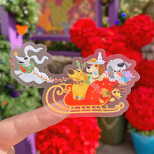 Load image into Gallery viewer, Lady &amp; Tramp Christmas Vintage Wagon Transparent Sticker
