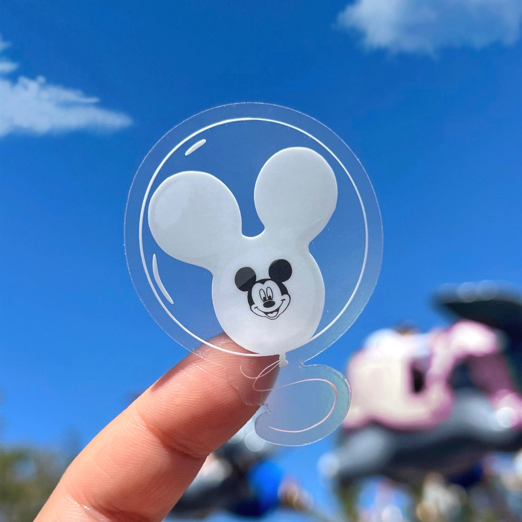 White Mickey Balloon Transparent Disney Sticker