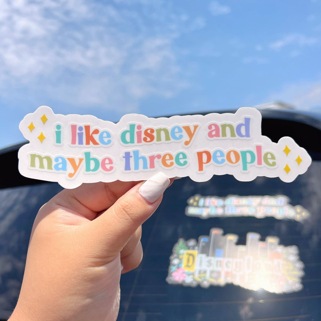 I Like Disney and 3 People Car Decal